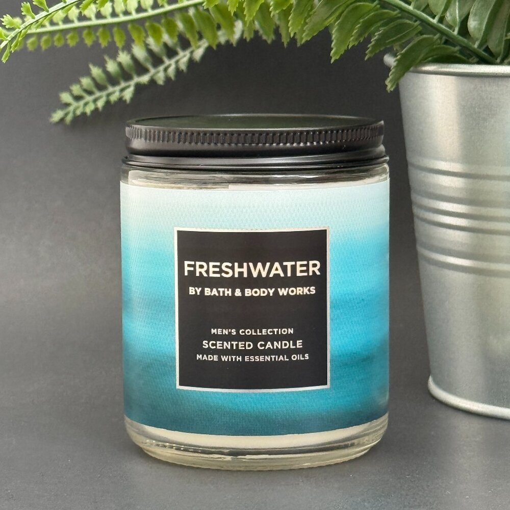 BBW Freshwater Bath & Body Works Mason Jar Single Wick Candle